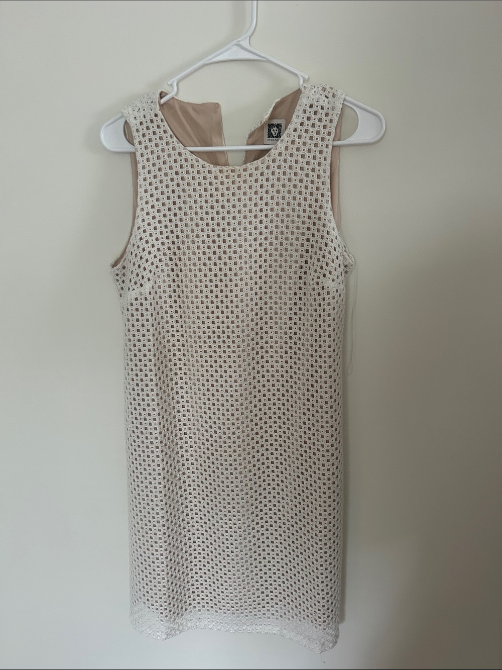 Anne Klein Cream Crochet Shift Dress
